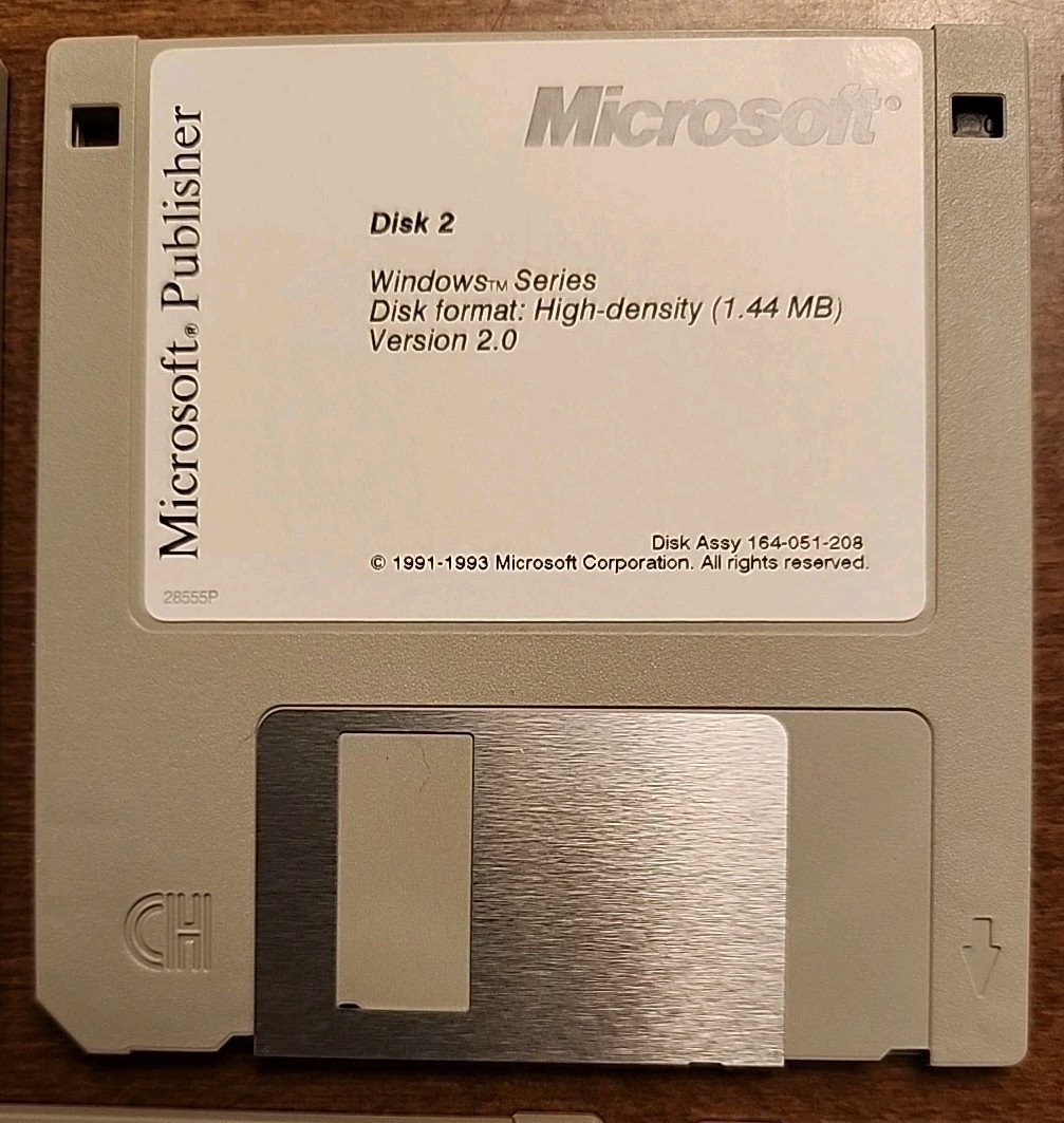 Microsoft Publisher Disk Set 3.5” Floppy Disks 1-5 Windows Version 2.0 Vintage
