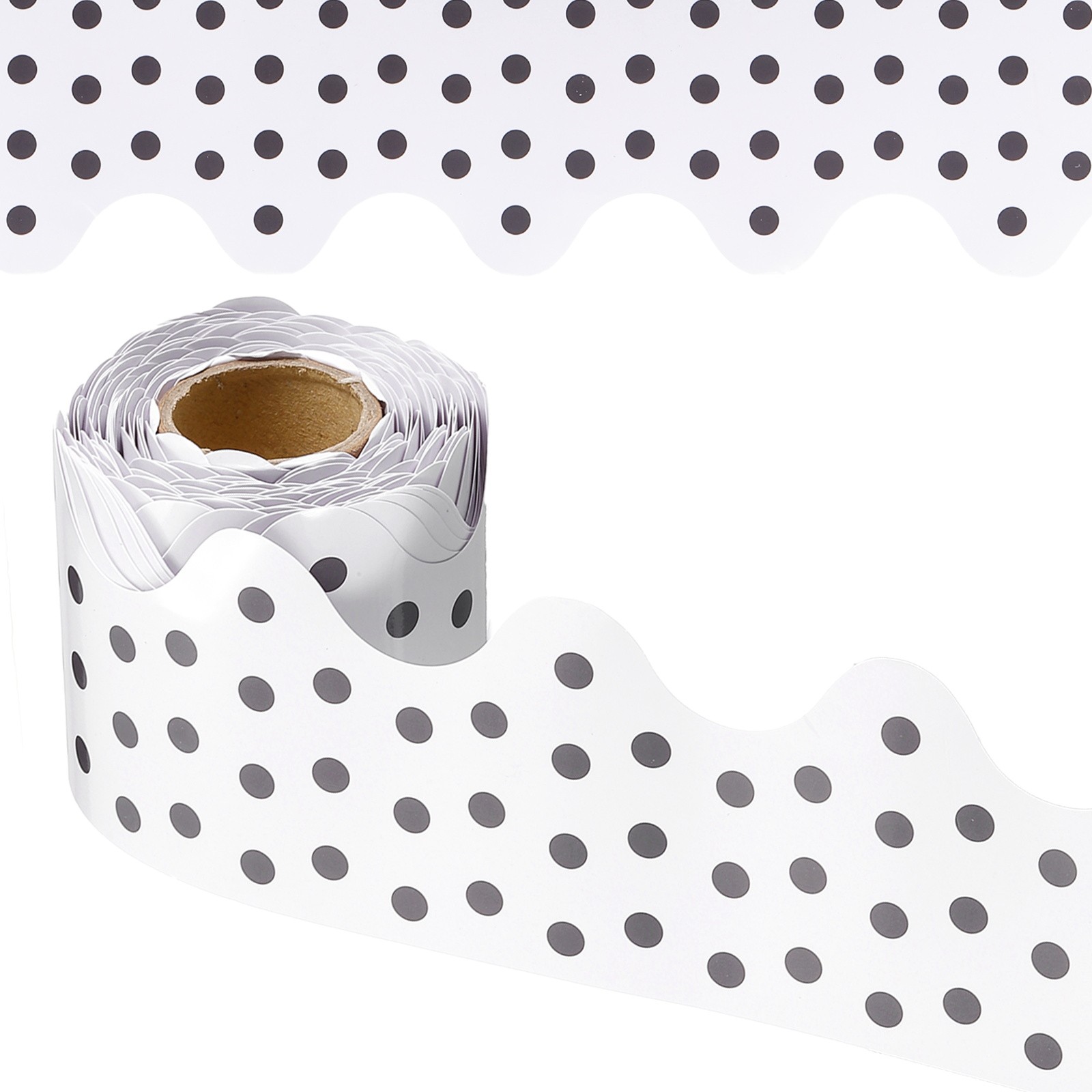 Dots Bulletin Board Border, 33 Feet Poster Chalkboard Cork, White