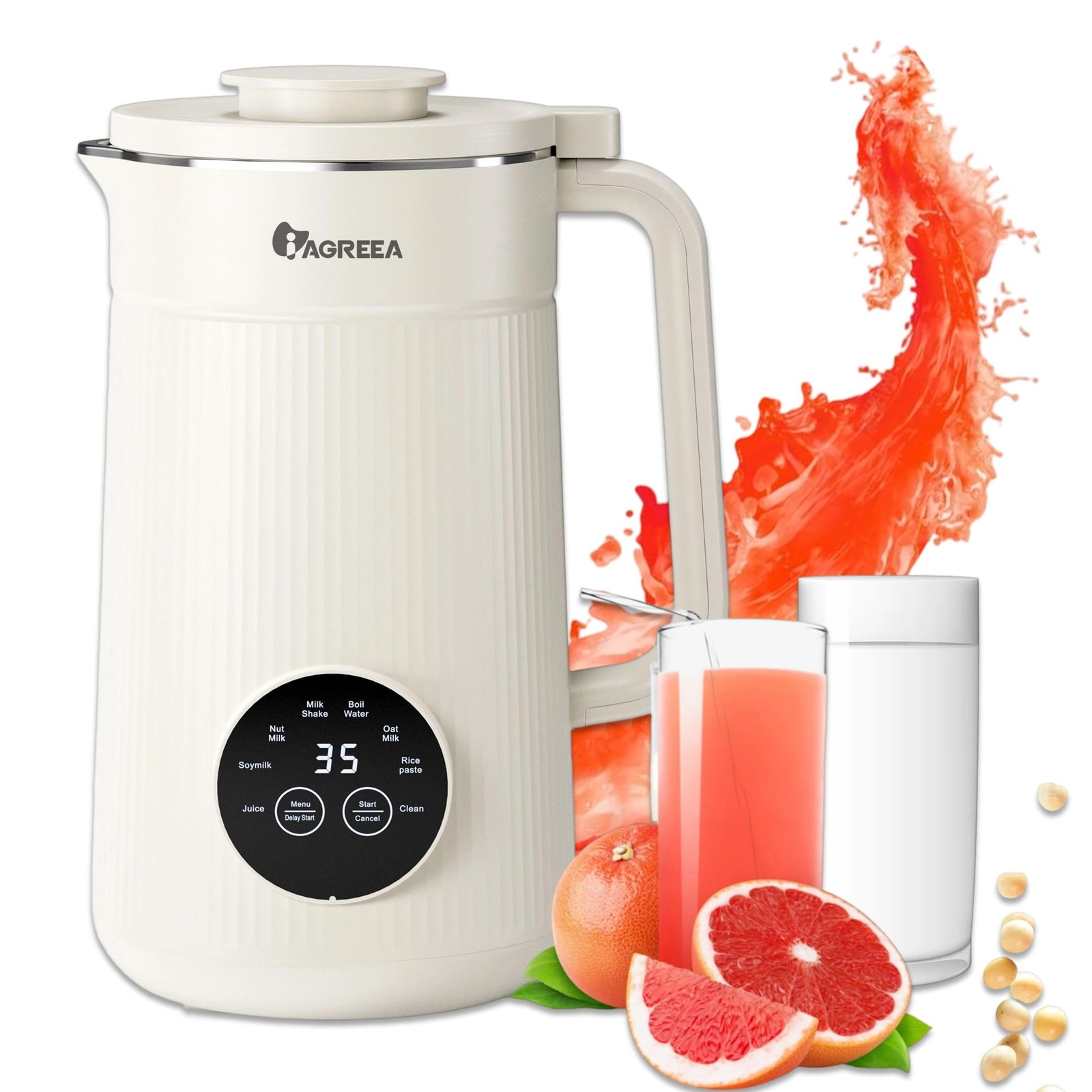 IAGREEA Nut Milk Maker Machine, 35 oz Soy Milk Maker HB-B10KW1 - WHITE
