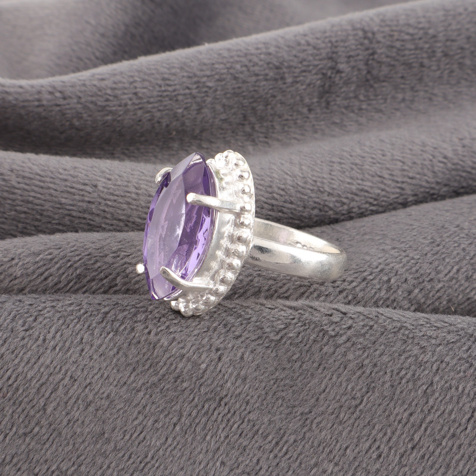 Amethyst Gemstone 925 Sterling Silver Ring Handmade Jewelry Ring For Gift