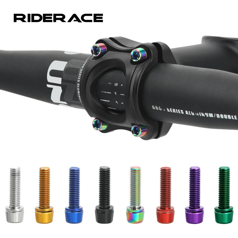 6PCS M5x18mm MTB Bike Stem Bolts Alloy Steel Handlebar Screws with Washers Set