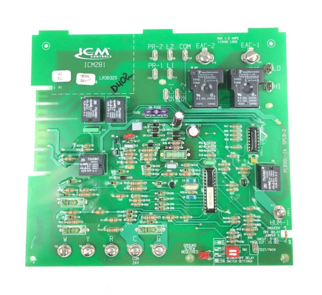 Carrier Bryant ICM281 Furnace Control Circuit Board PCB991-2A used #D402