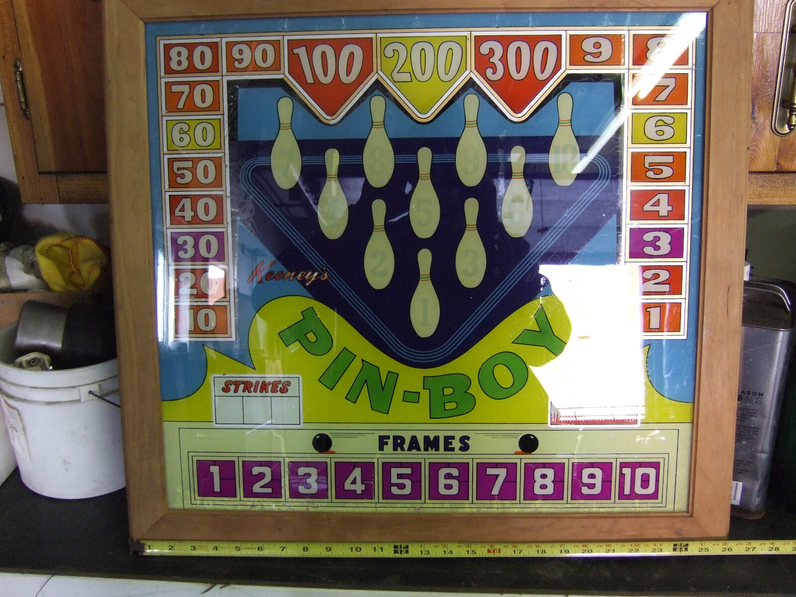Bally bingo pinball MAN CAVE WALL HANGER BACK GLASS