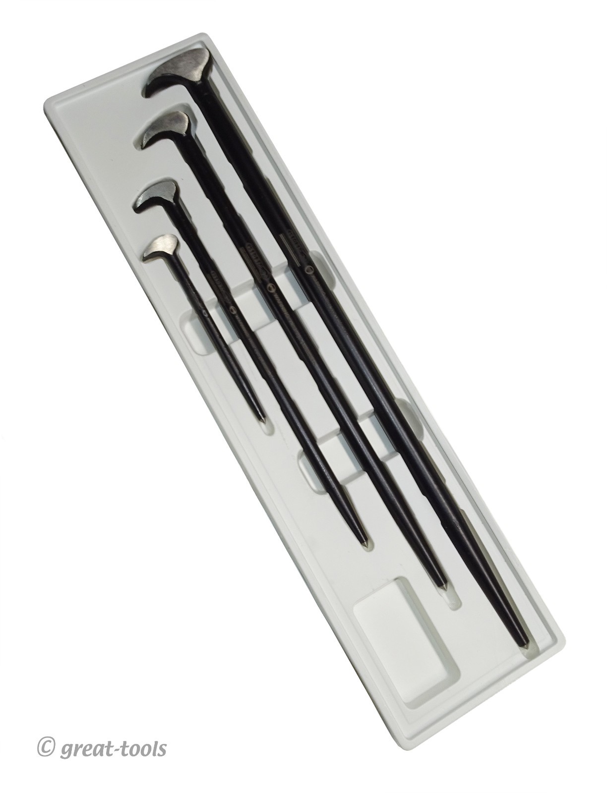 4-PC HEEL PRY BAR SET – rolling head bars, prybars, hand tool, automotive tools