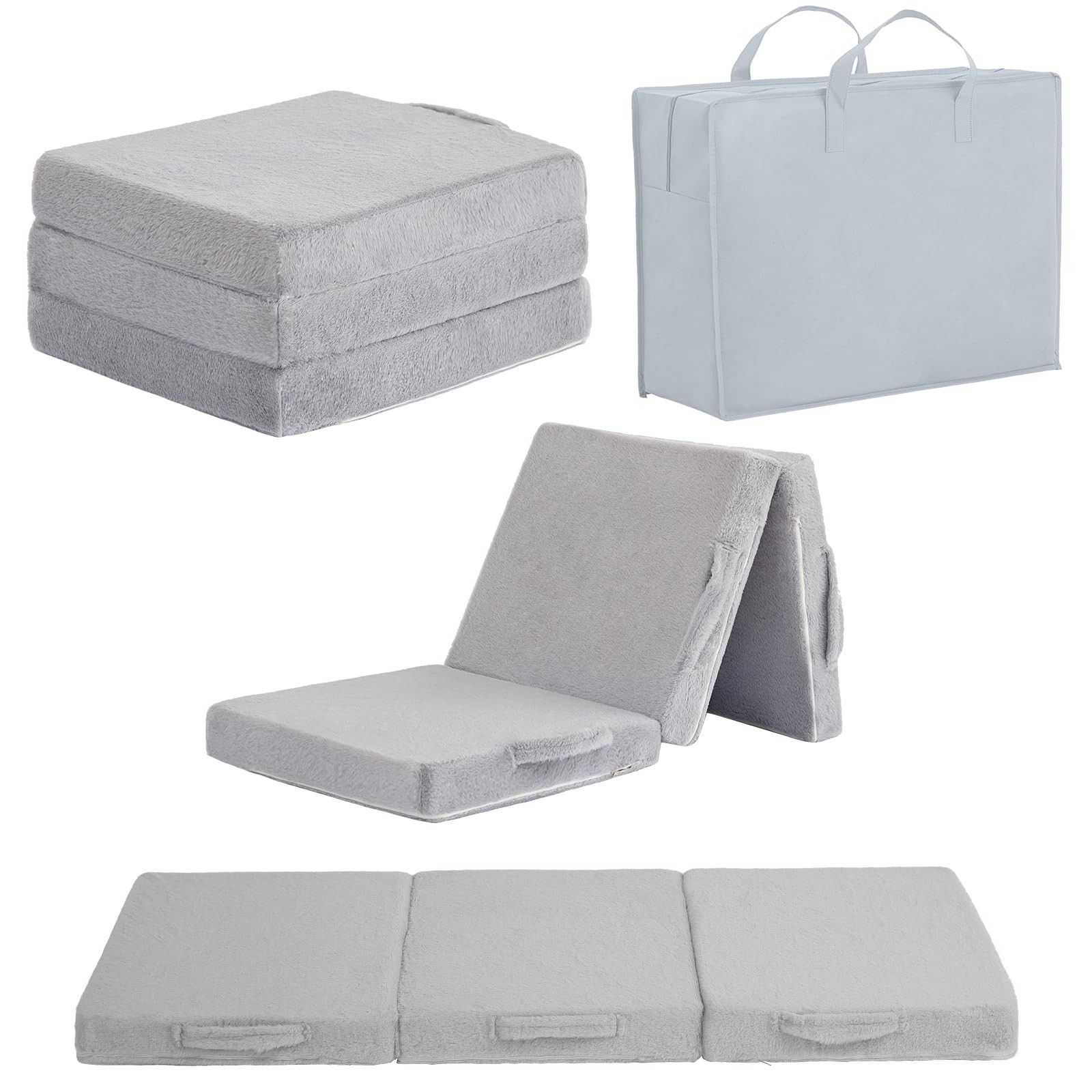 Foldable Floor Mattress for , Washable Tri Folding Floor Nap Mat for Sleeping...