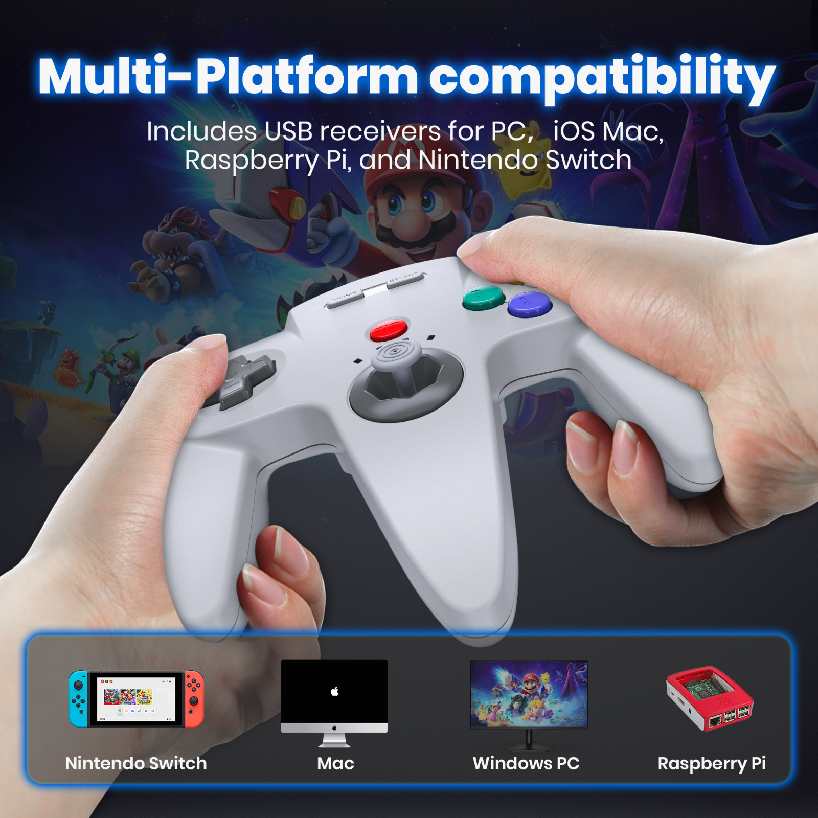 Switch N64 Controller-For Nintendo Switch NSO Edition Switch 1/2 MAC PC Window