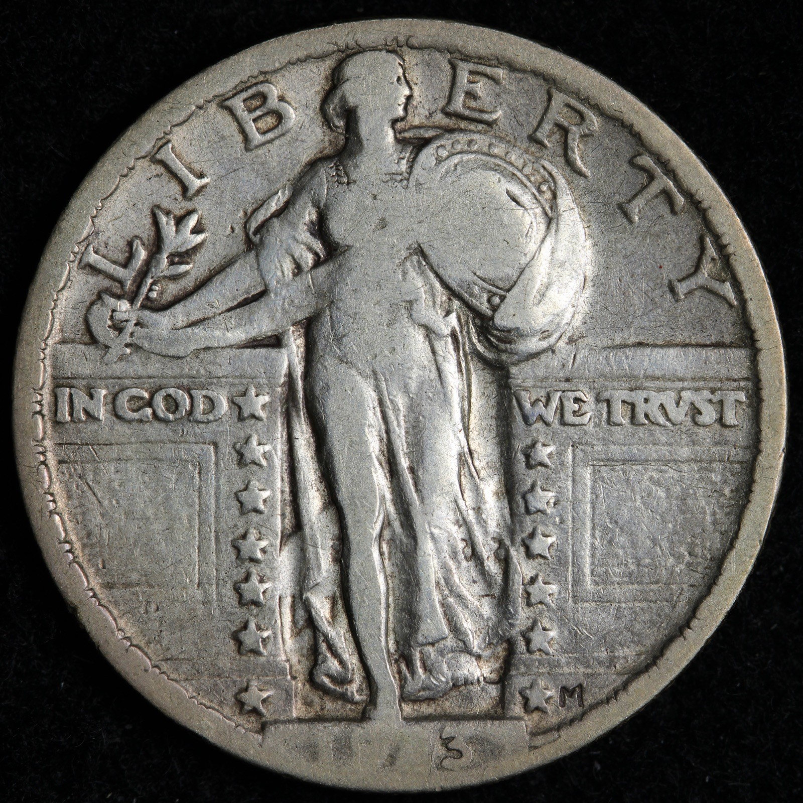1923 Standing Liberty Silver Quarter VF E366 ARCH