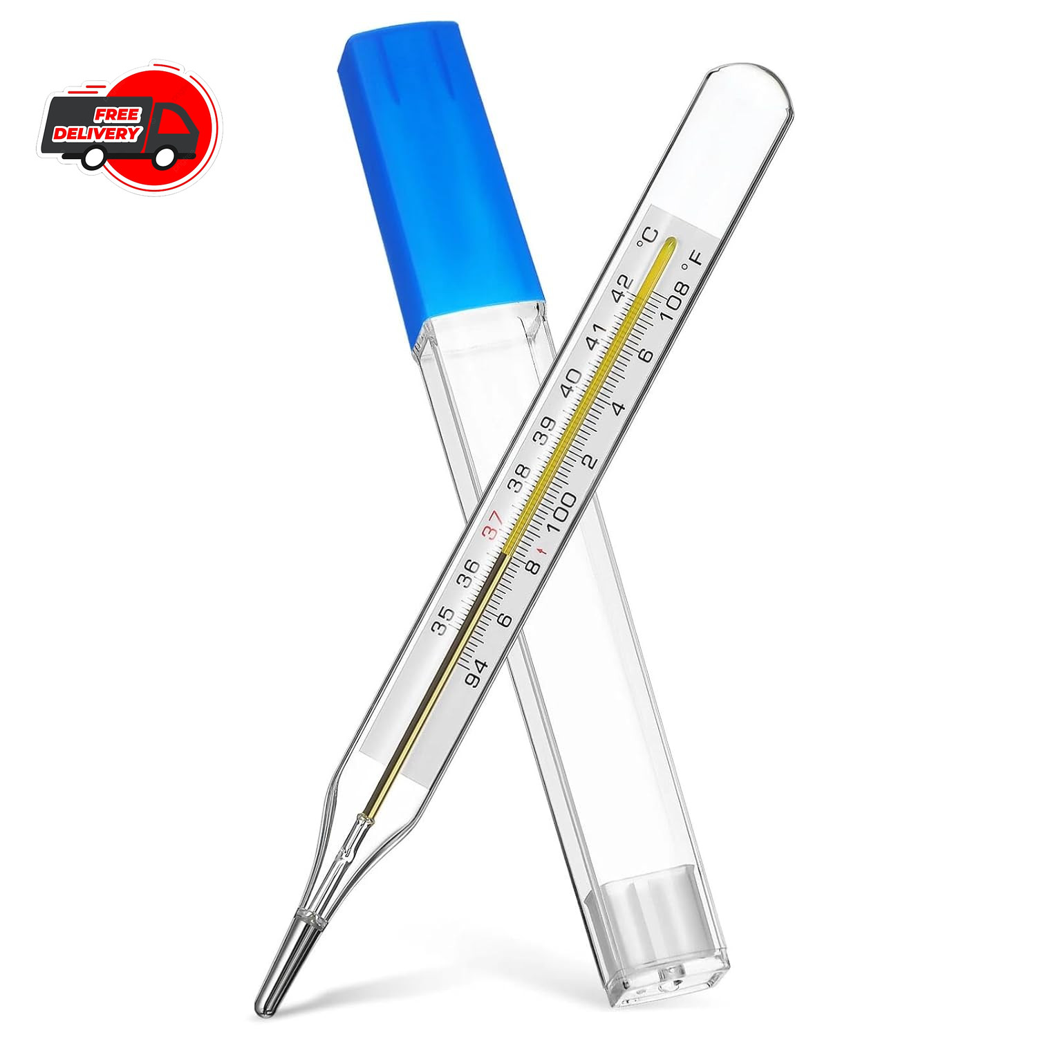 1Pc Glass Oral Temperature Adult Free Clinic Armpit Fast Reading Fever