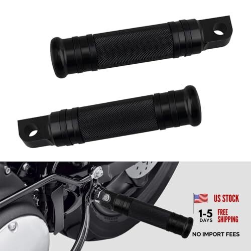 Motorcycle Foot Pegs, Black CNC Aluminum Mounting Footpegs, Motorbike