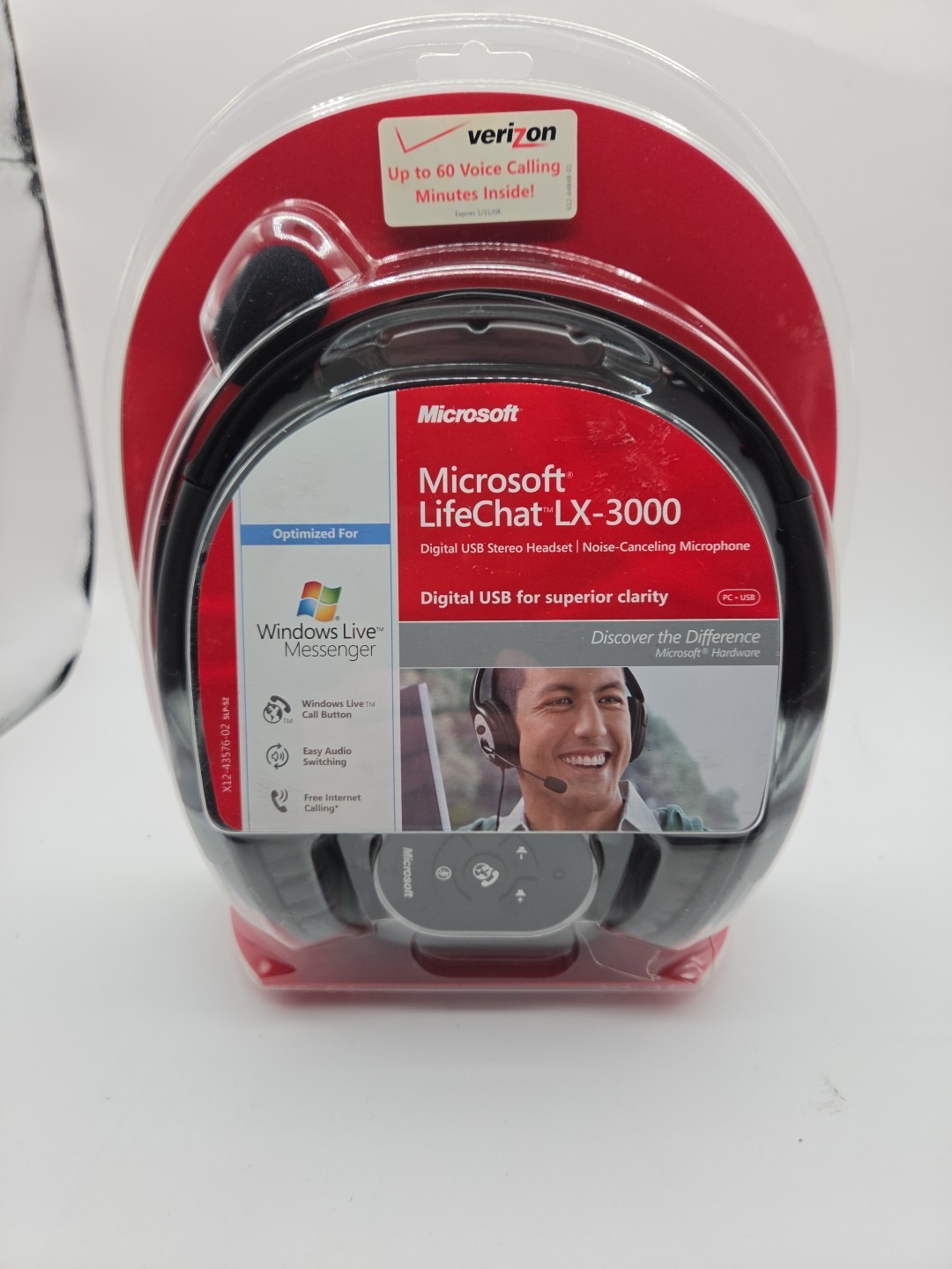 Microsoft LifeChat LX‑3000 USB Noise Canceling Headset 1084 Factory Sealed NEW