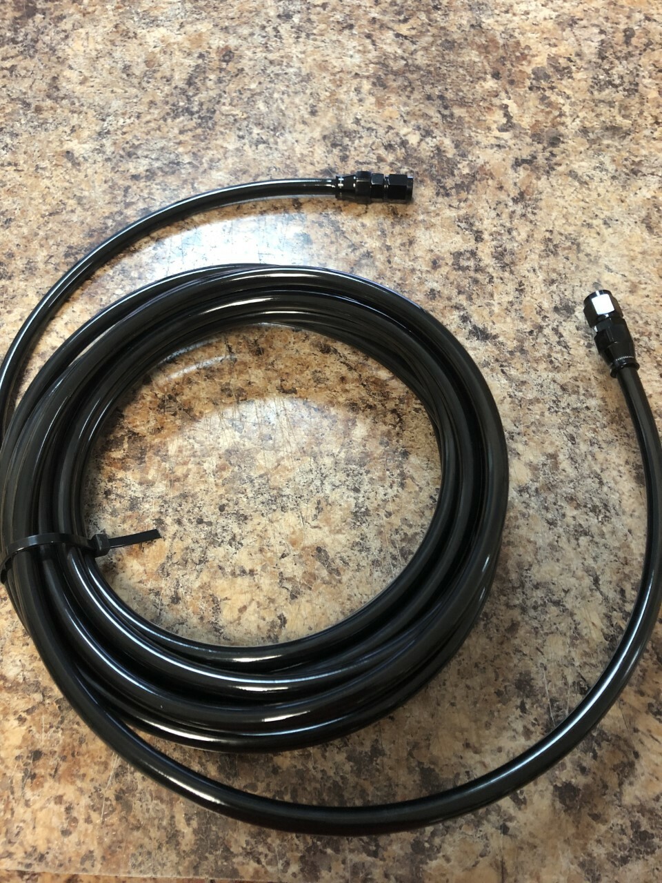Black Coated -4 AN Nitrous Line 12' Steel Braided Straight Ends