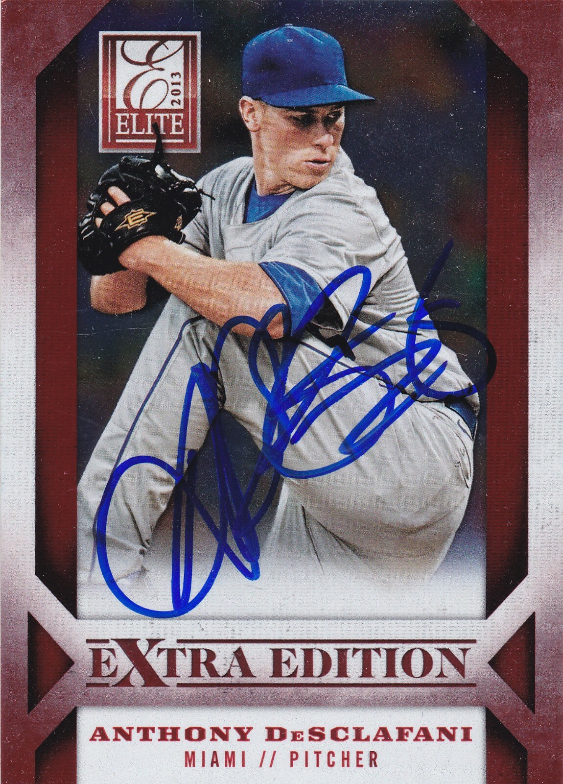 ANTHONY DeSCLAFANI SIGNED CARD MIAMI MARLINS CINCINNATI REDS DIAMONDBACKS GIANTS