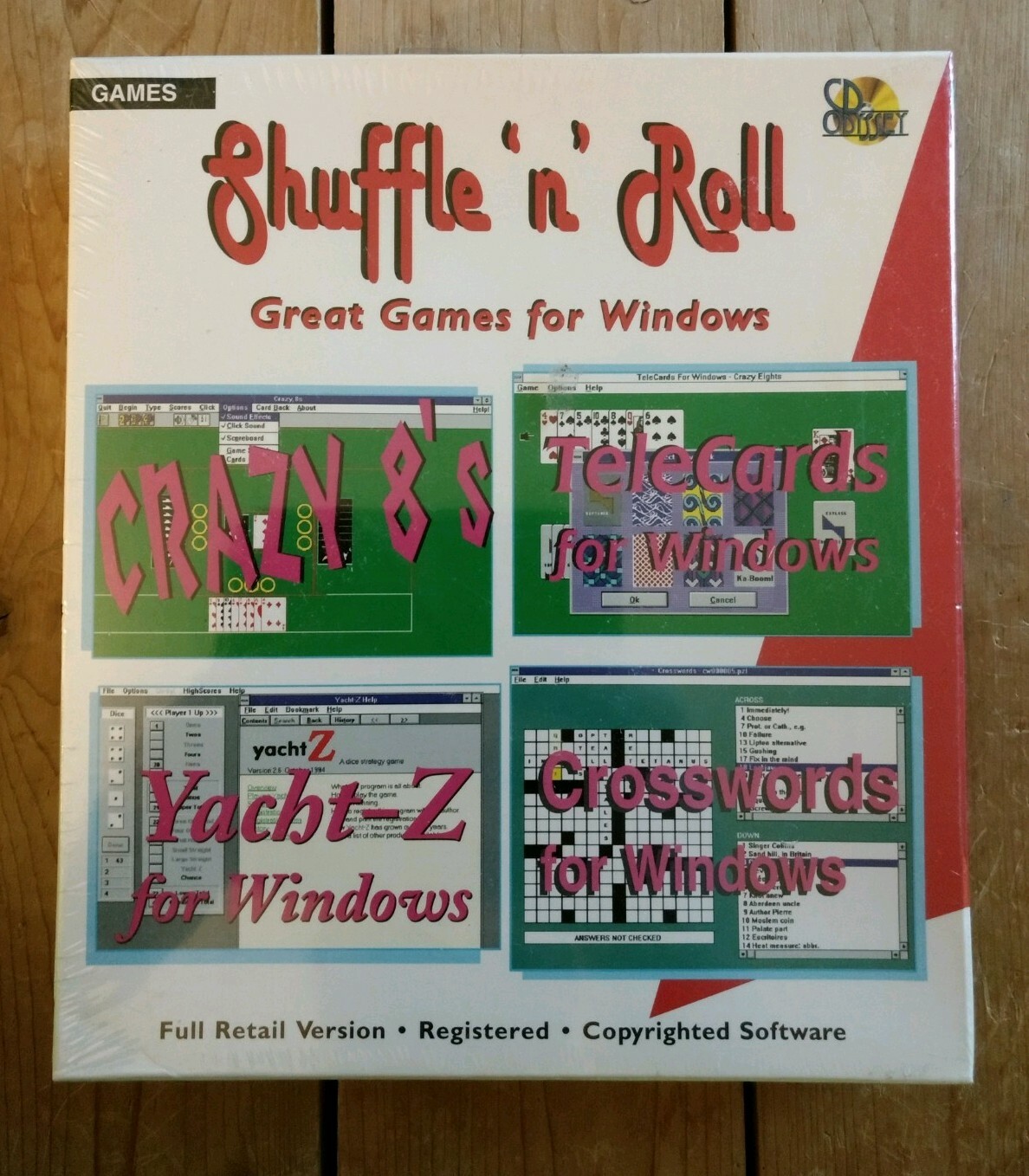 Shuffle 'n' Roll - CD PC VGA Windows 3.1 Video Games - NOS Sealed Cribbage Gin