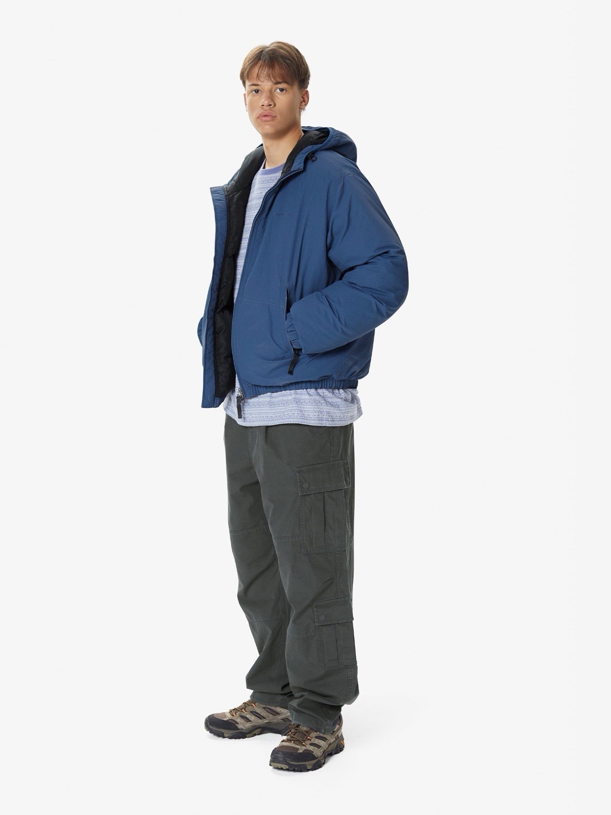 thisisneverthat Down Puffer Jacket Mens Small Blue Full Zip