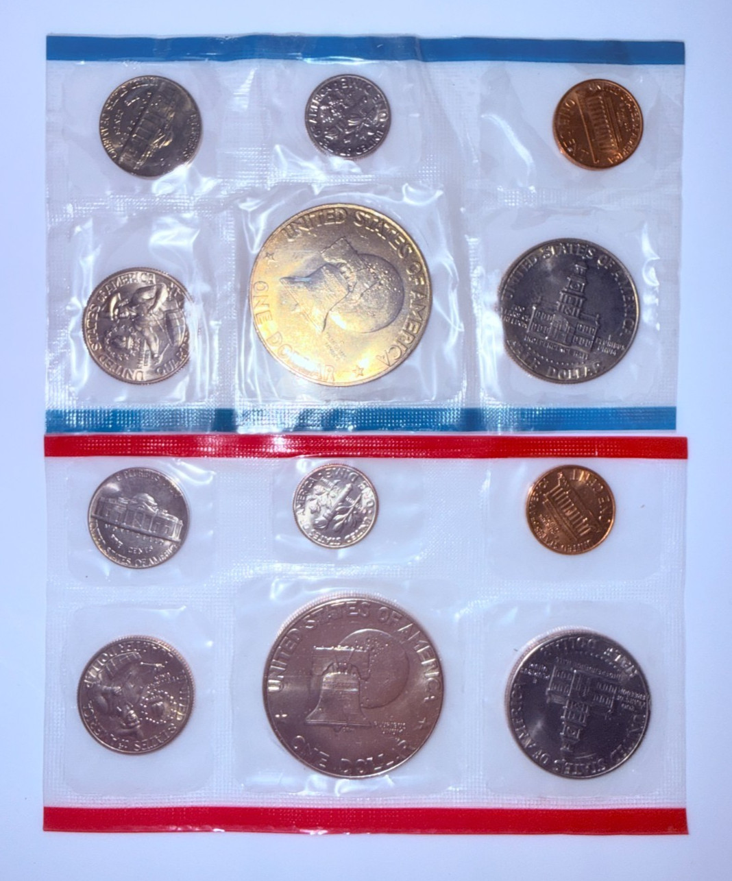 1975 US Uncirculated Mint Set 12 Coins Original Cello Flat Pack "As Pictured"