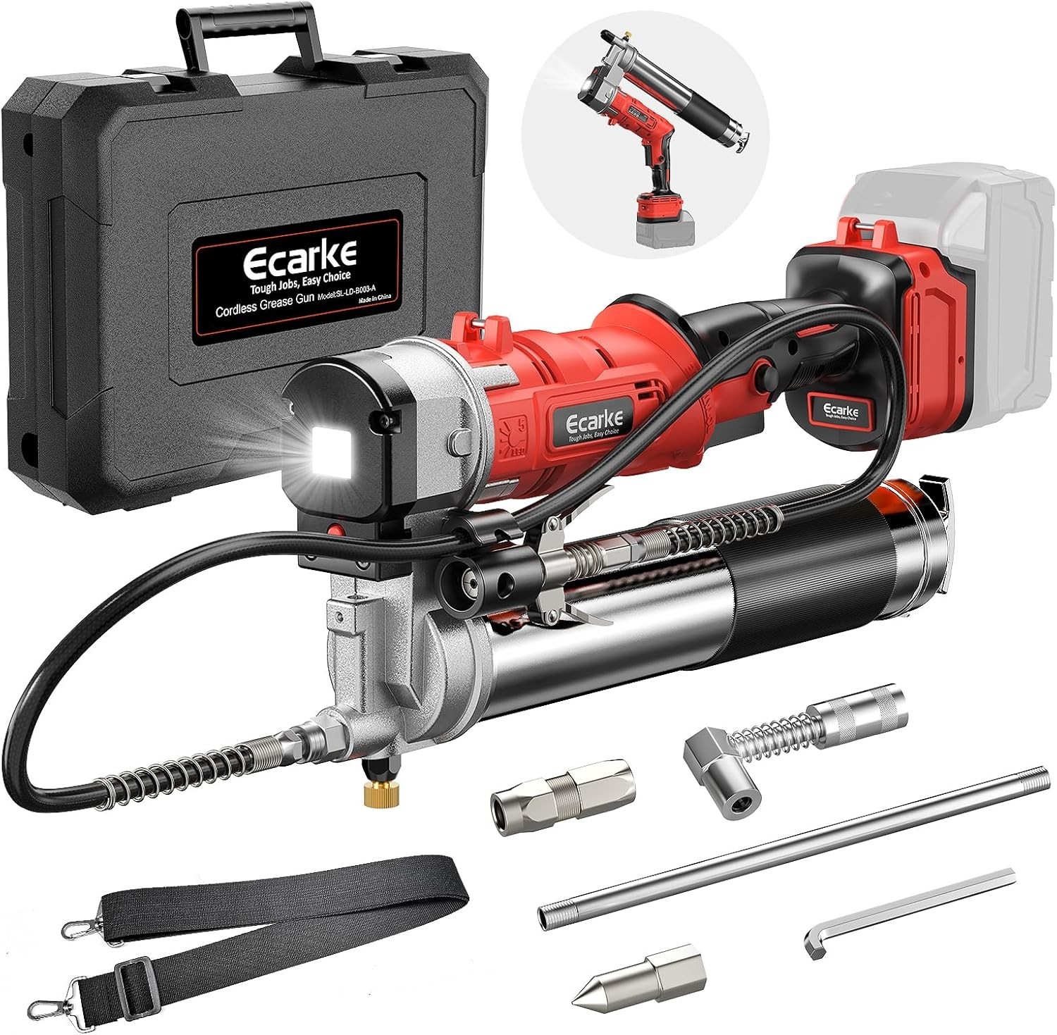 Cordless Grease Gun Compatible with Milwaukee 18V Battery, 12000PSI Max Electric