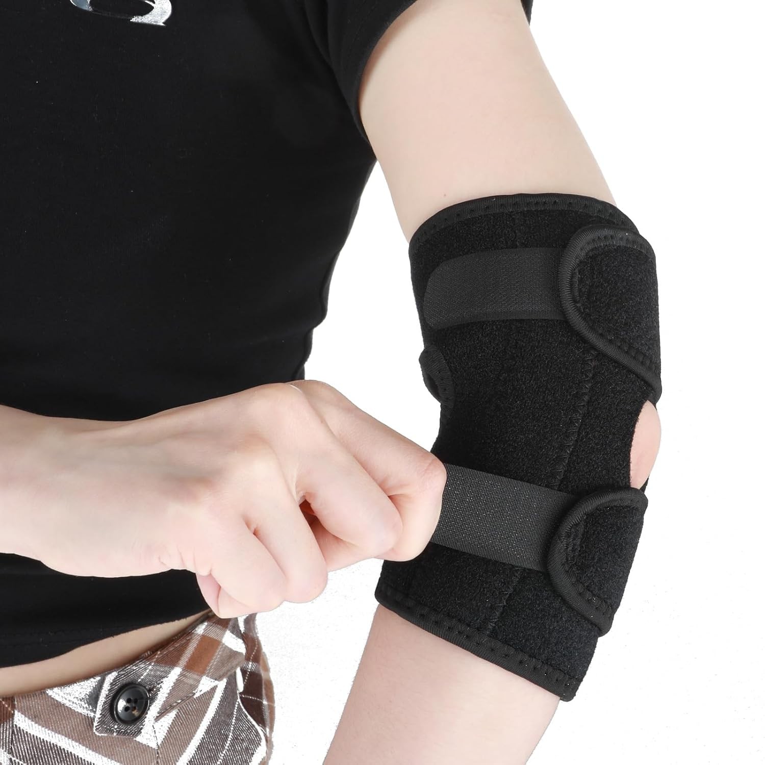 Elbow Compression Sleeve with Removable Strap for Men & Women, Elbow Support Bra