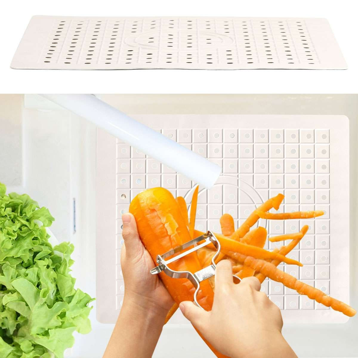 1-4 Pcs Kitchen Sink Mat Drain Pad Protector 10" X 12" Non-Slip Rubber Durable
