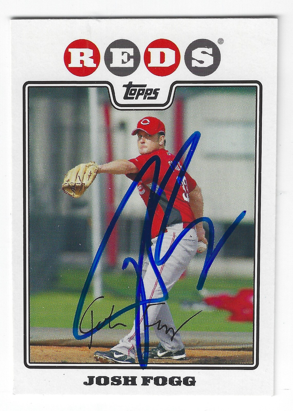 JOSH FOGG CINCINNATI REDS SIGNED CARD PIRATES CHICAGO WHITE SOX COLORADO ROCKIES
