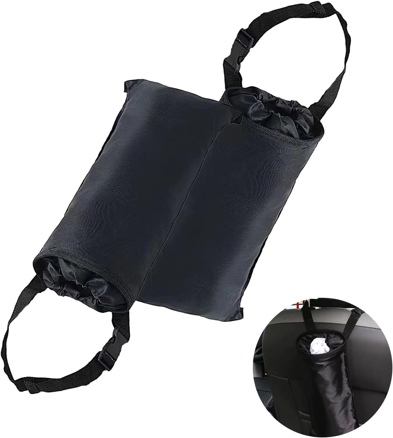 1 Pack 2 Pcs Hanging Trash Can, Trash Bags With Storage Pockets, Organizers And