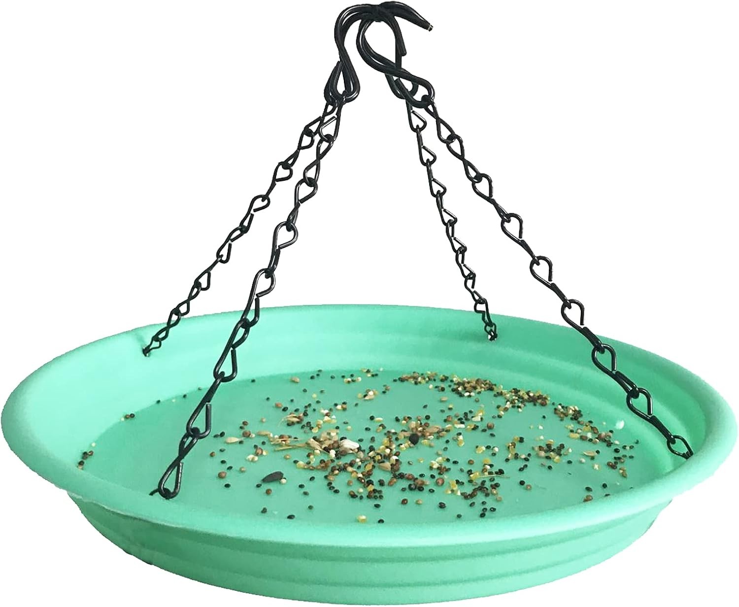 Large Hanging Bird Feeder Tray, Platform Seed Tray for Feeders, Green