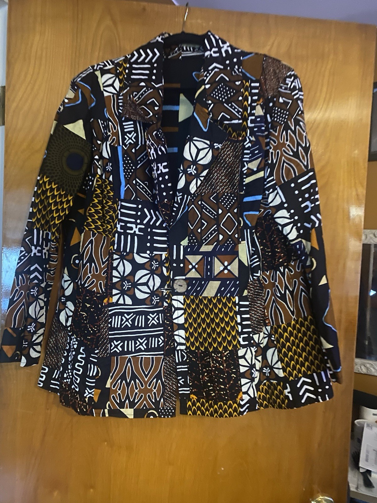 African Ankara Blazer, Size XL
