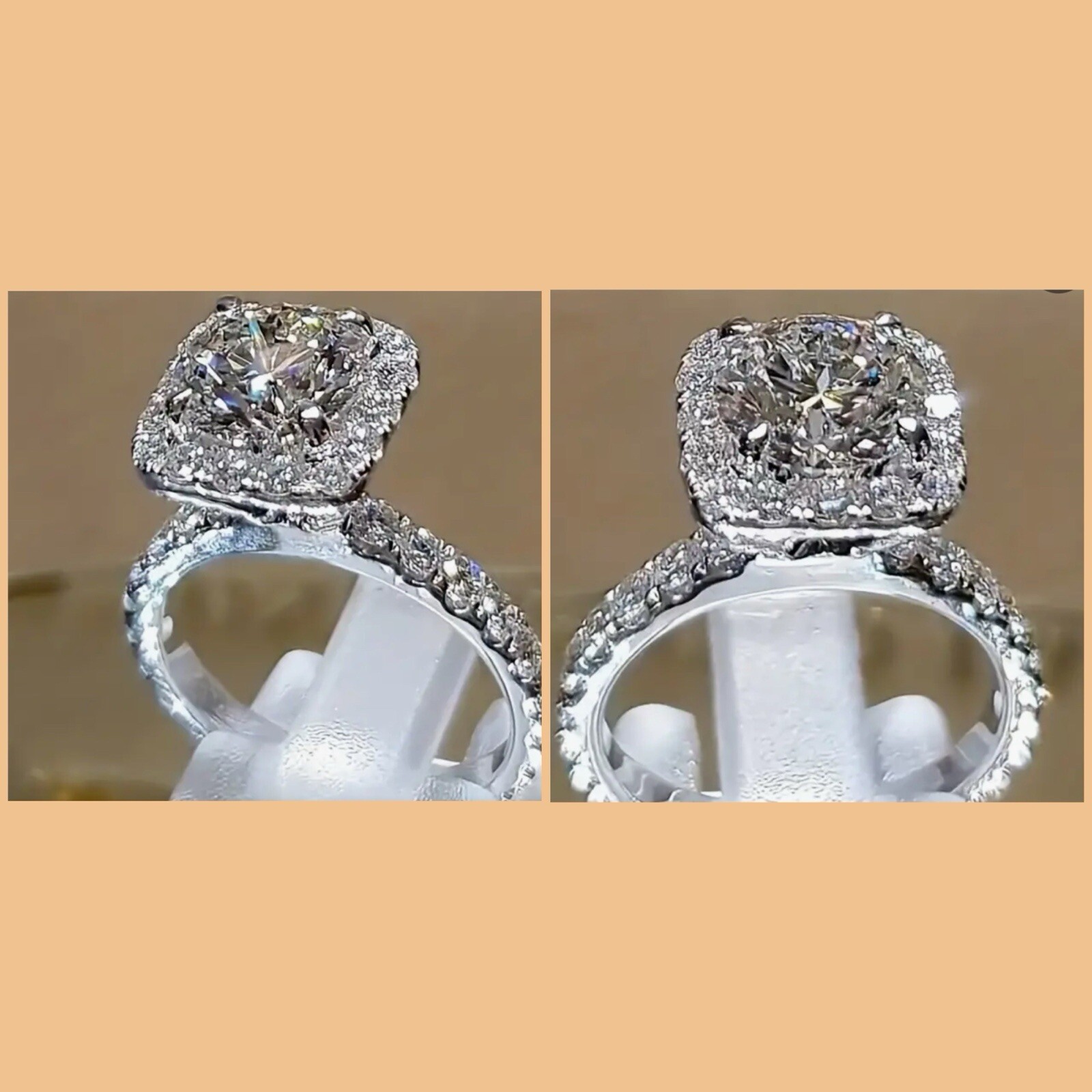 Promise Ring Silver Tone Size7 Square Stone Beautiful Ring👌