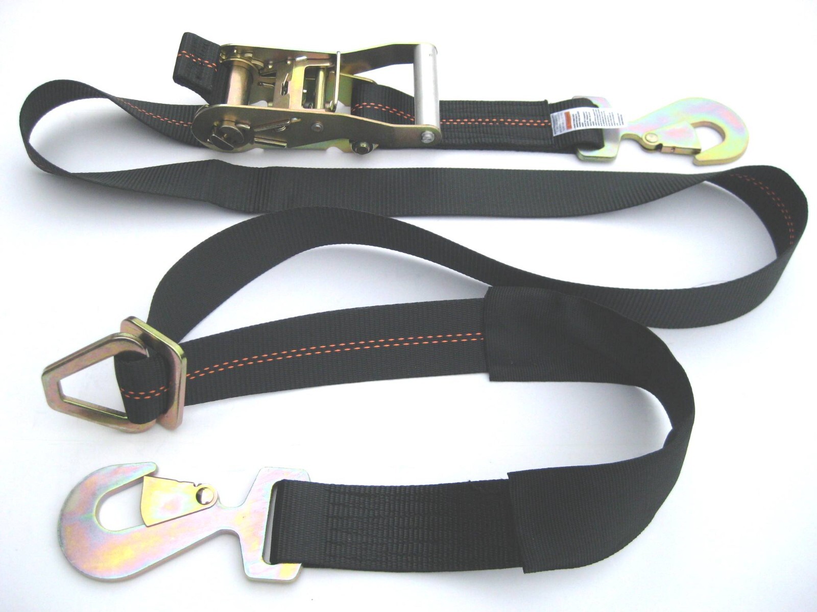 2 Axle Straps Race Car Trailer Car Hauler Tie Down Ratchet Strap Flatbed Tow BLK
