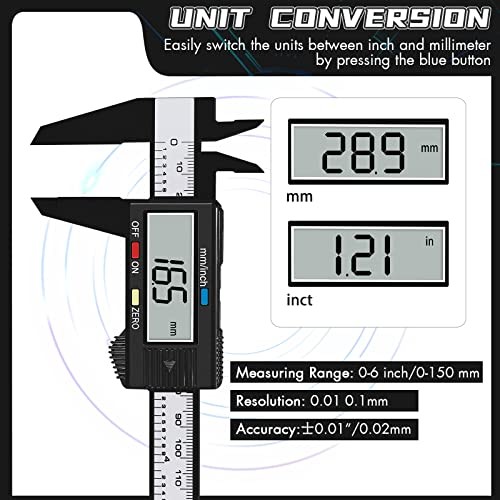 Electronic Digital Calipers, inch and Millimeter Conversion,LCD Screen A003