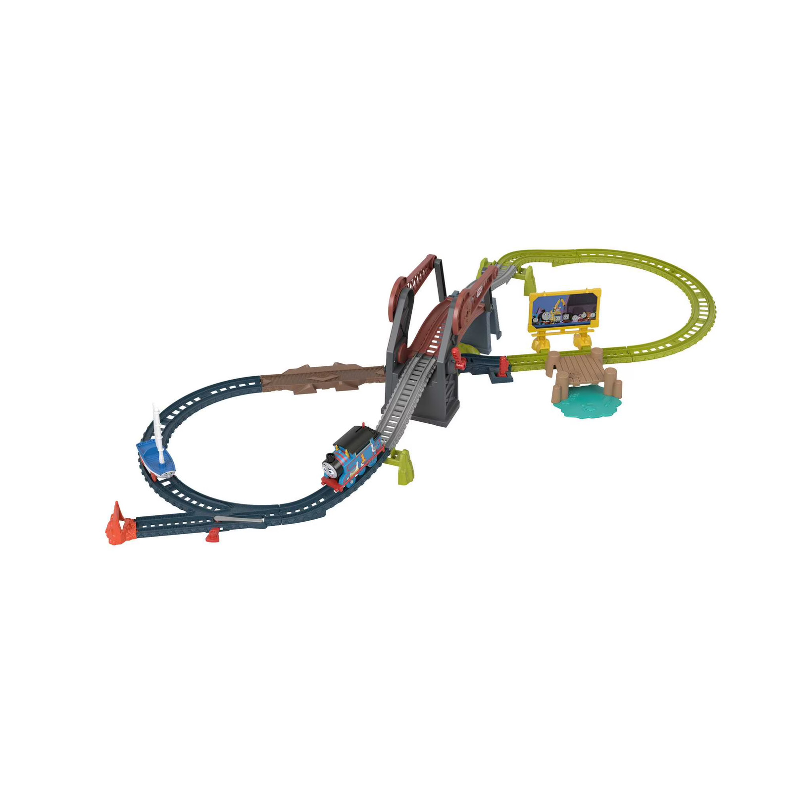 Toy Train Set with Motorized Engine