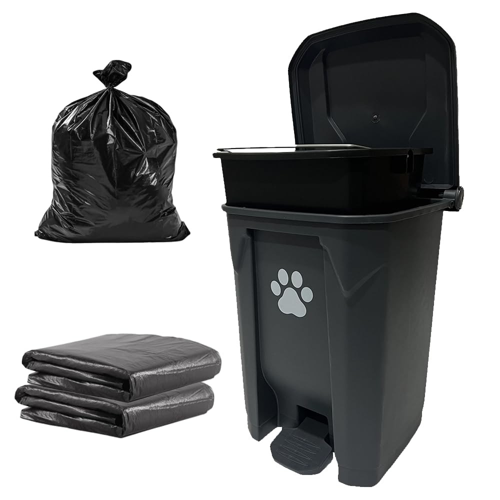 CCAATVG Dog Poop Trash Can Outside 20L with Waste Bags Outdoor Dog Poop Trash Ca