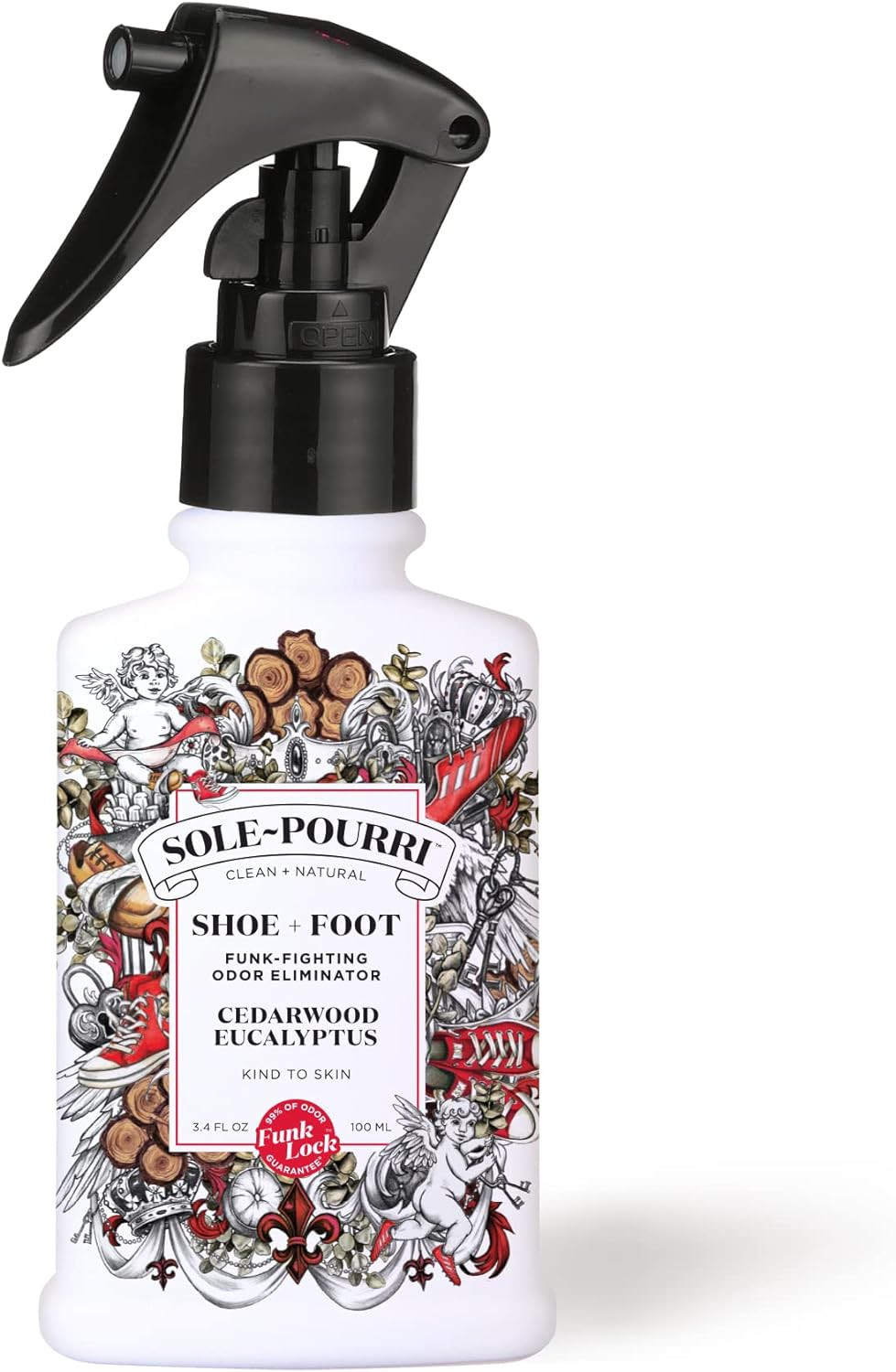 Sole-Pourri Shoe Deodorizer + Foot Spray, 3.4 Fl Oz, up to 150 Uses, Funk-Fighti