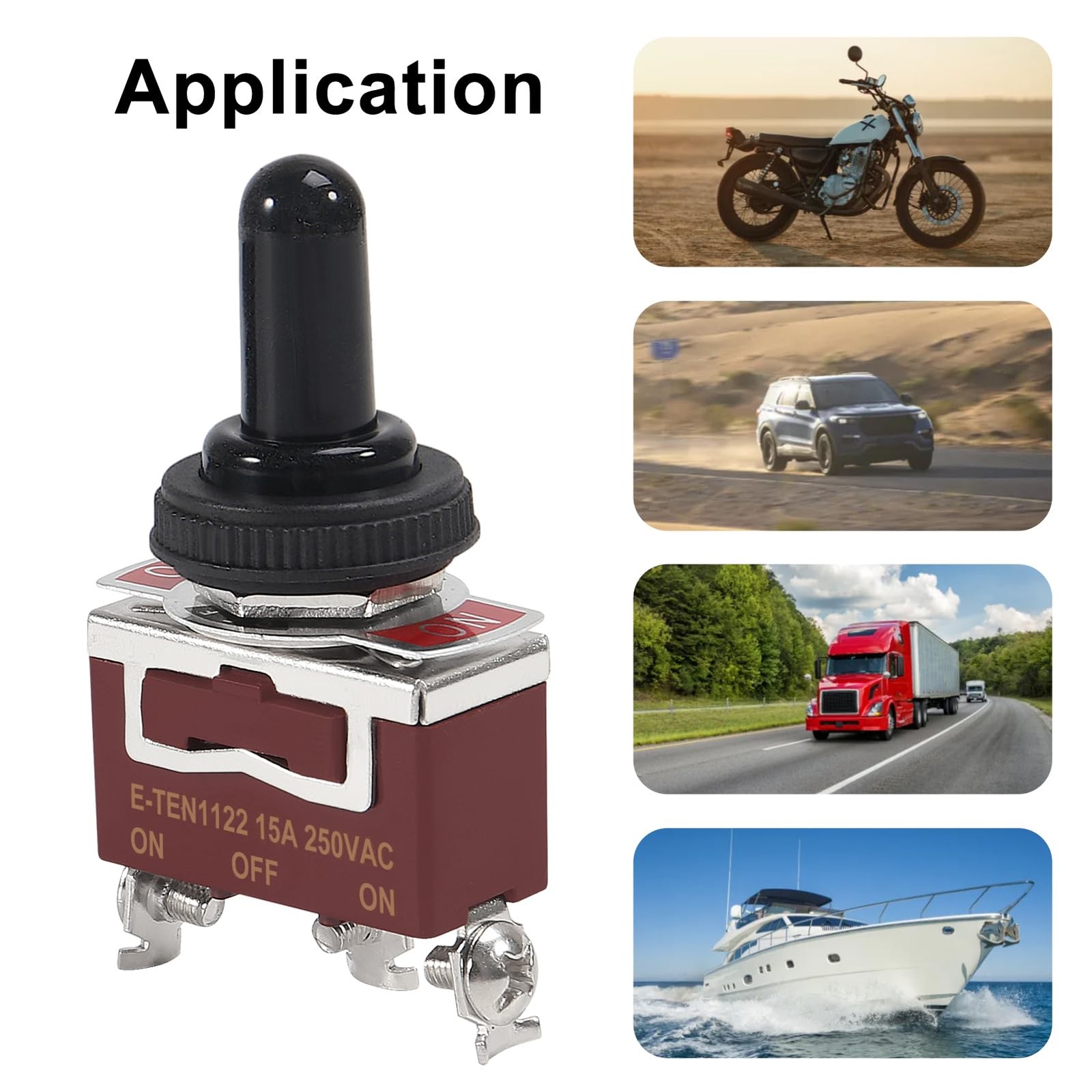 Waterproof Toggle Switch 12V Marine ON Off ON 3 Pin 3 Position SPDT 12 Volt D...
