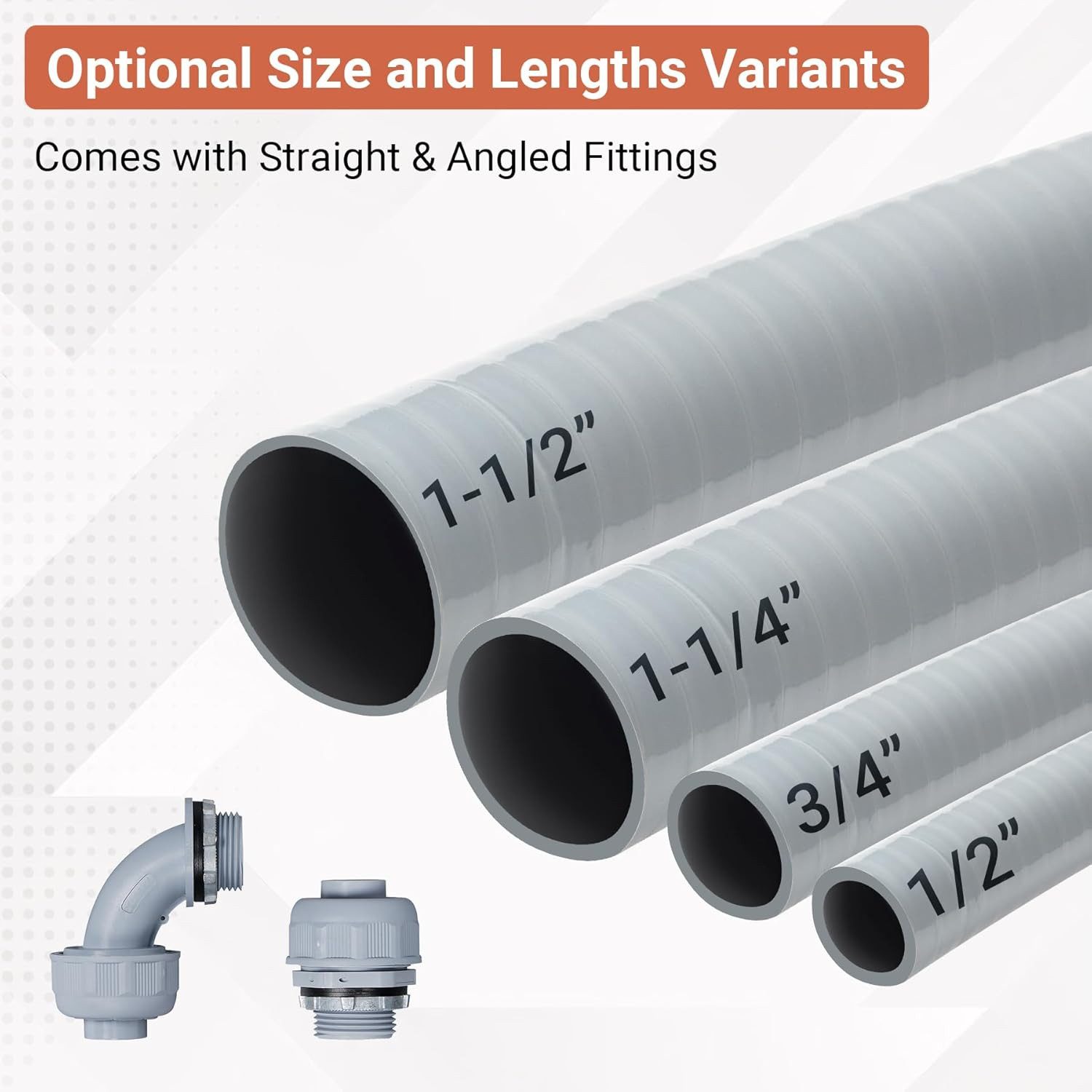 Liquid-Tight Conduit Kit 1/2 50Ft W/Ul Certification | Flexible Electrical Condu