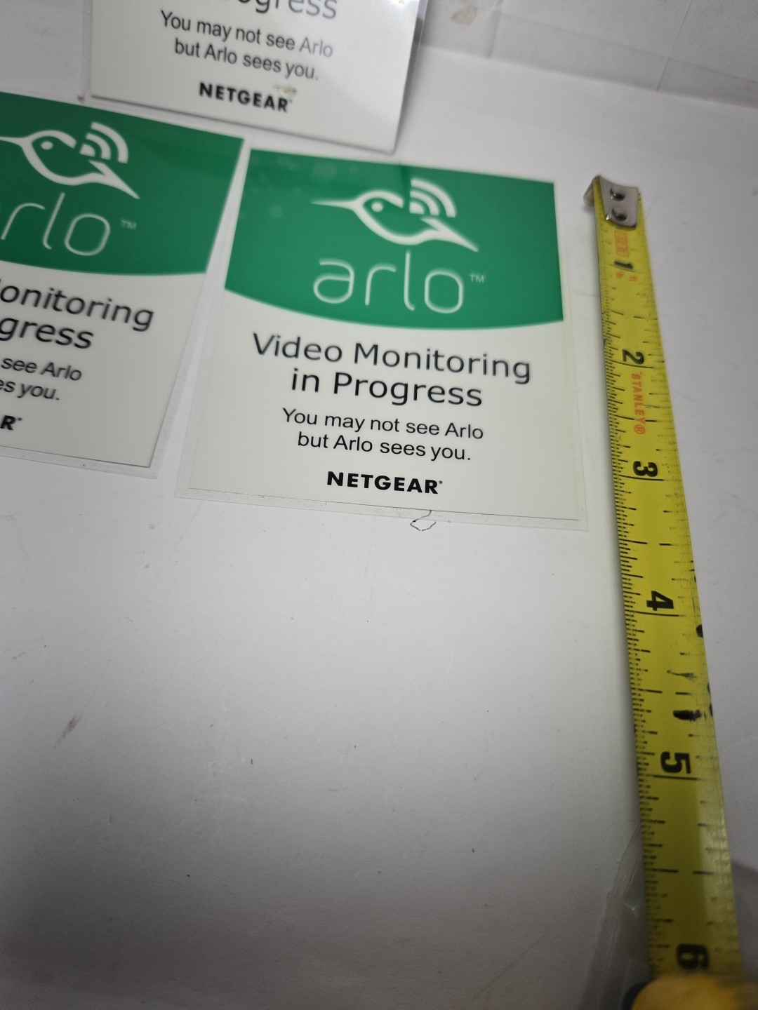 Arlo security camera warning signs/ decals (Laminated) X 3