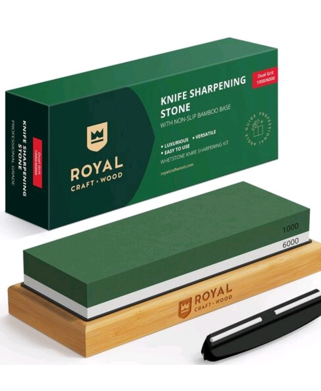 NEW! Royal Knife Sharpening Stone Kit - Dual Grit 1000/6000 Craft Wood