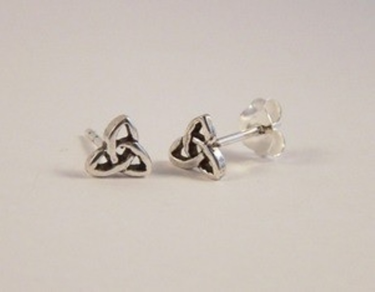 925 Sterling Silver Tiny Small Plain Celtic Knot Studs Earrings X'mas GIFT BOX N