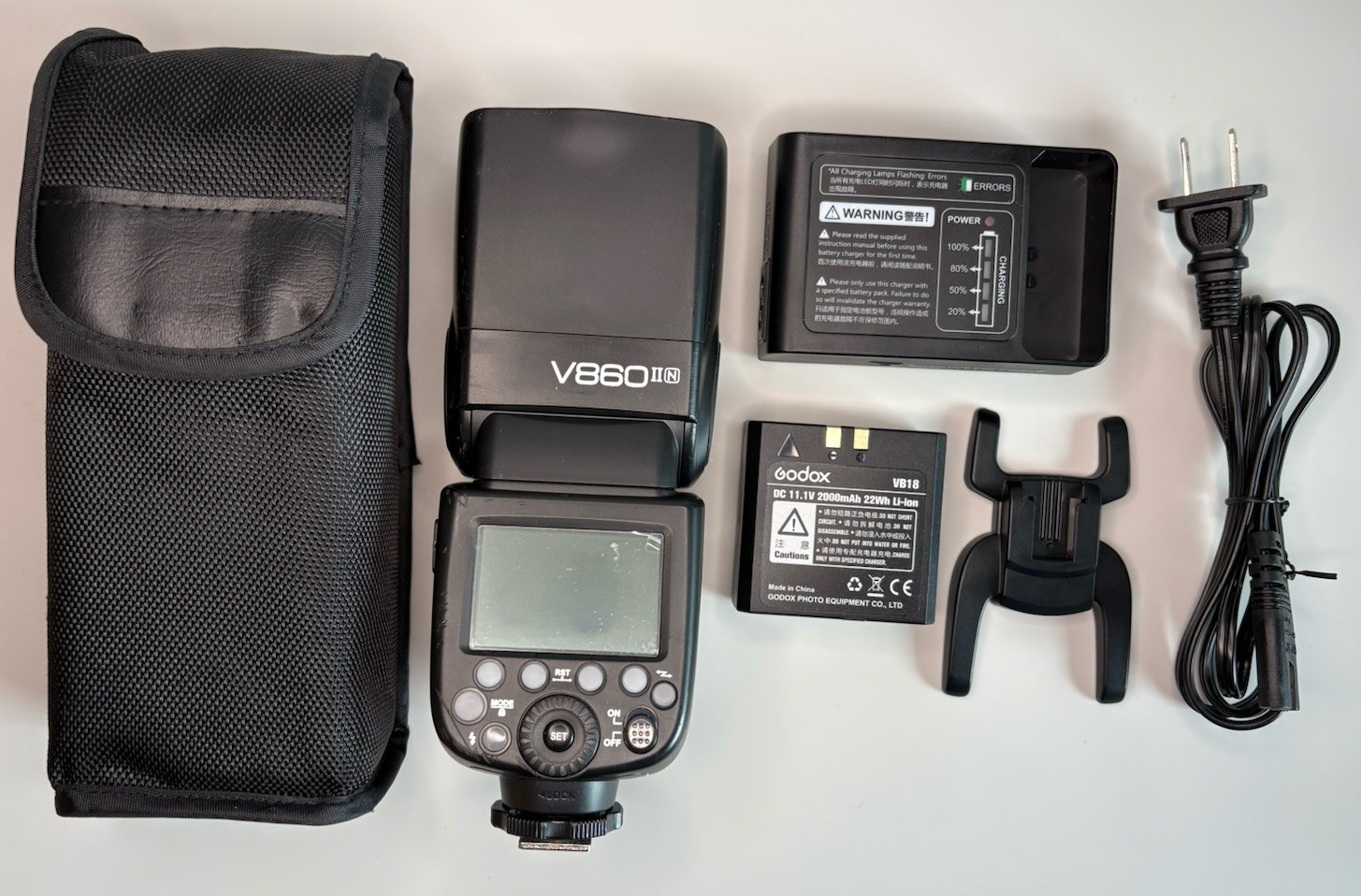 Godox V860II N Lithium Battery Powered Flash for Nikon, Battery + Charger + Bag