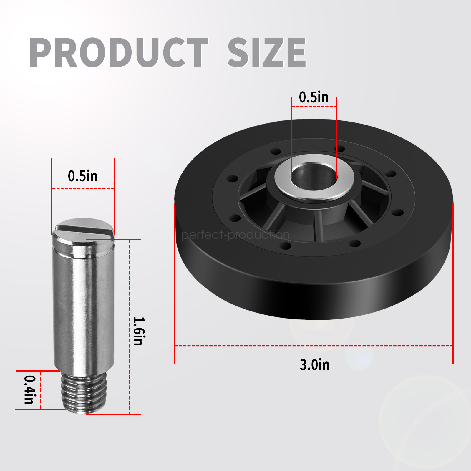 RB170002 Dryer Drum Roller Kit - Black Compatible with Speed Queen