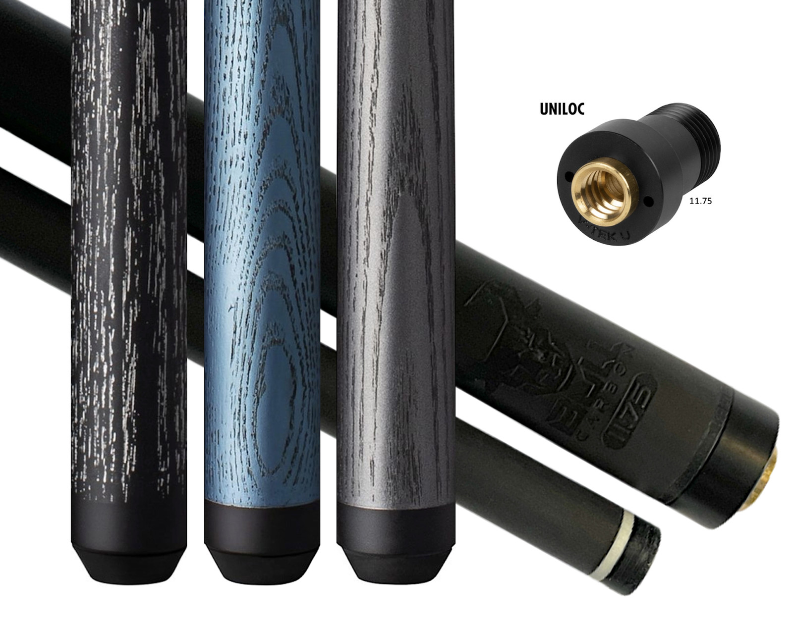 Bull Carbon LD5/6/7 Pool Cue Stick w/ 29" 11.75mm Uniloc Quick-Release Shaft