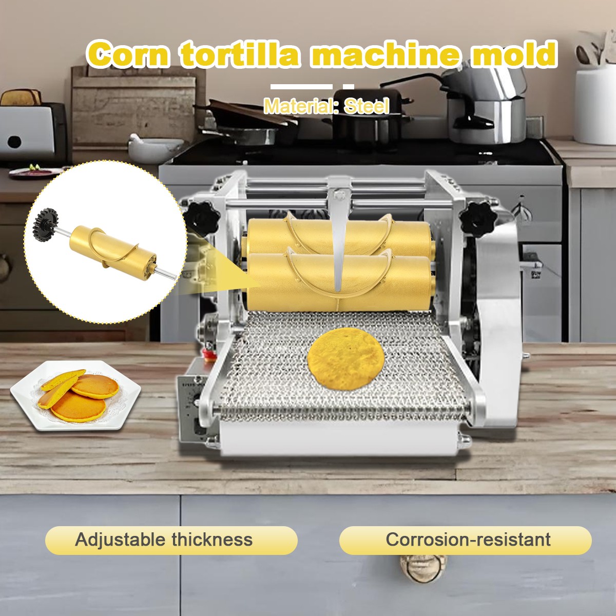 15cm Customized Mold Gold Mould For Corn Tortilla Making Machine Tacos Maker US
