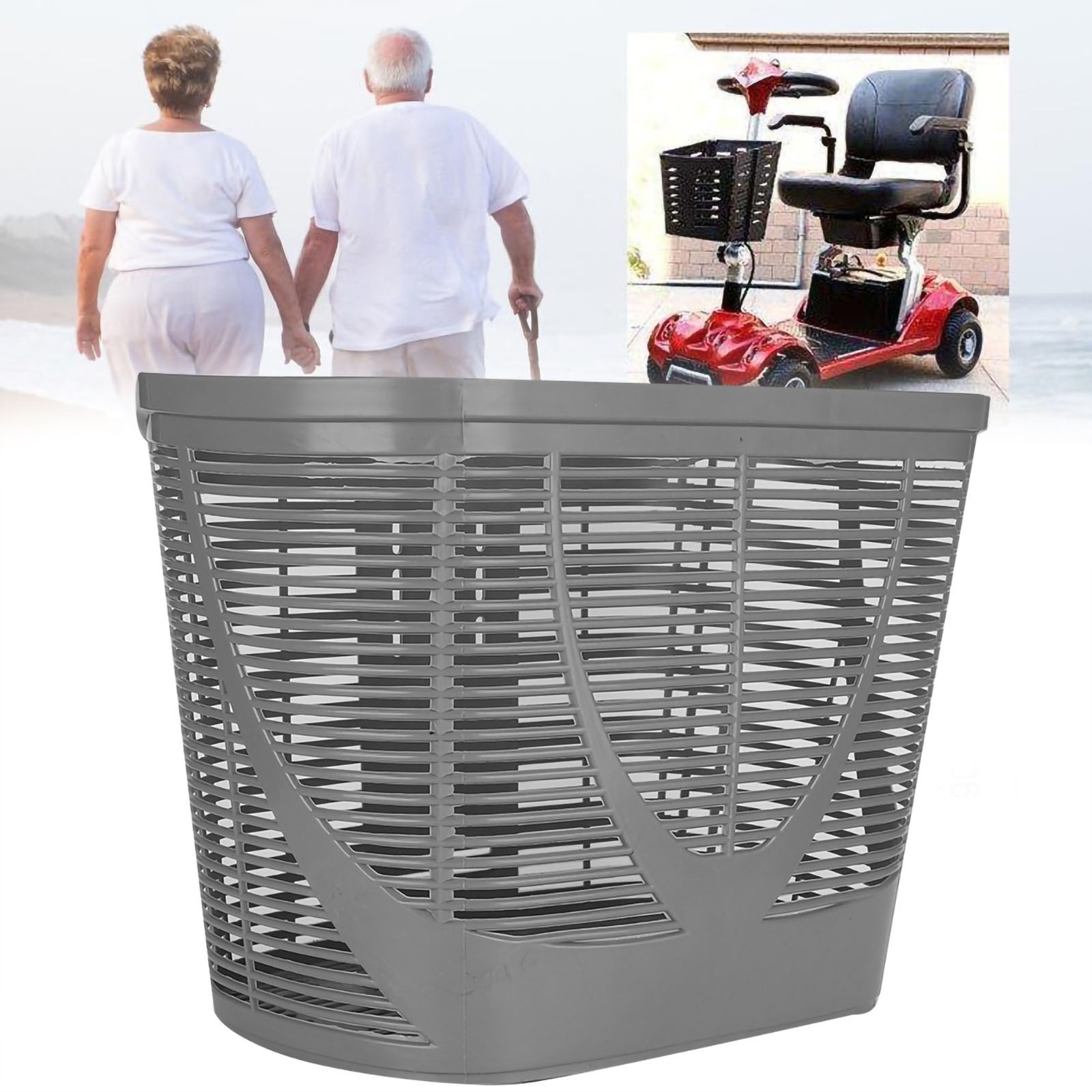 Plastic Rear Basket For Mobility Scooter High-Grade Material Easy Assembly Fo