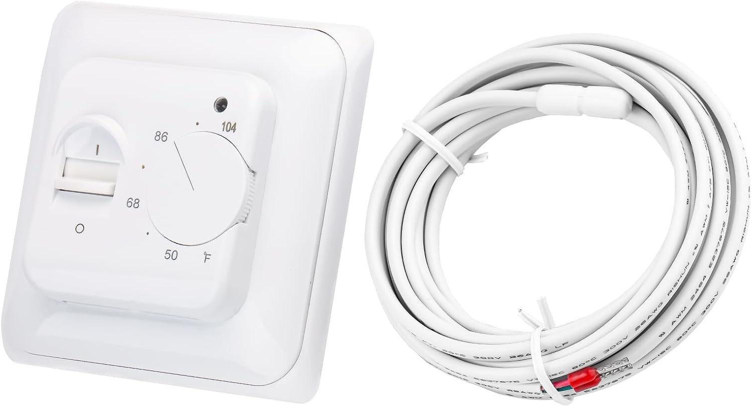 Baomain Home Nonprogrammable Thermostats, Radiant Floor Heating White