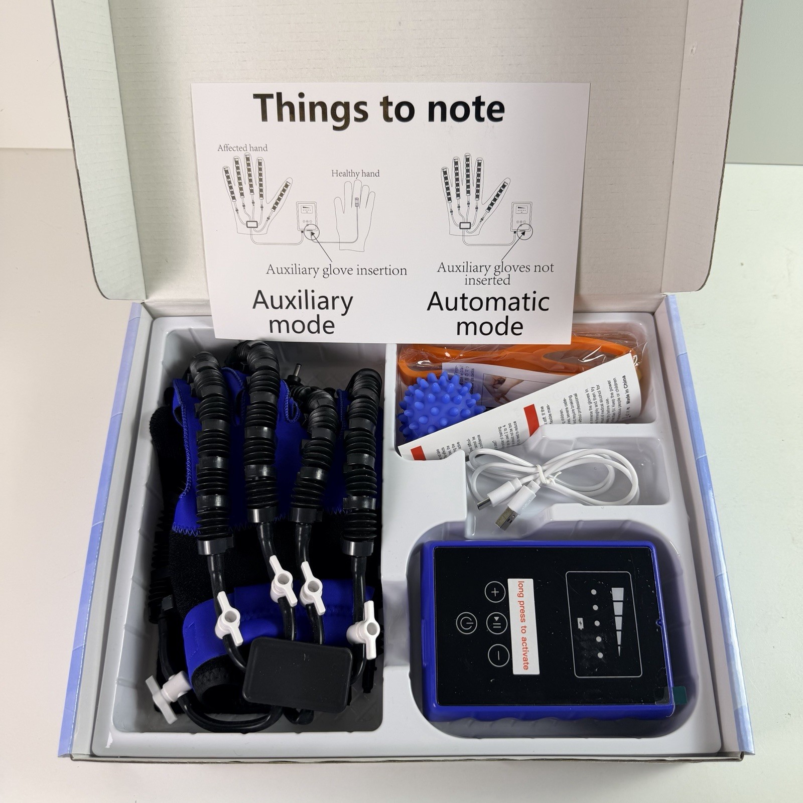 Right Hand Rehabilitation Equipment Therapy Gloves Stroke Recovery Device Sz L