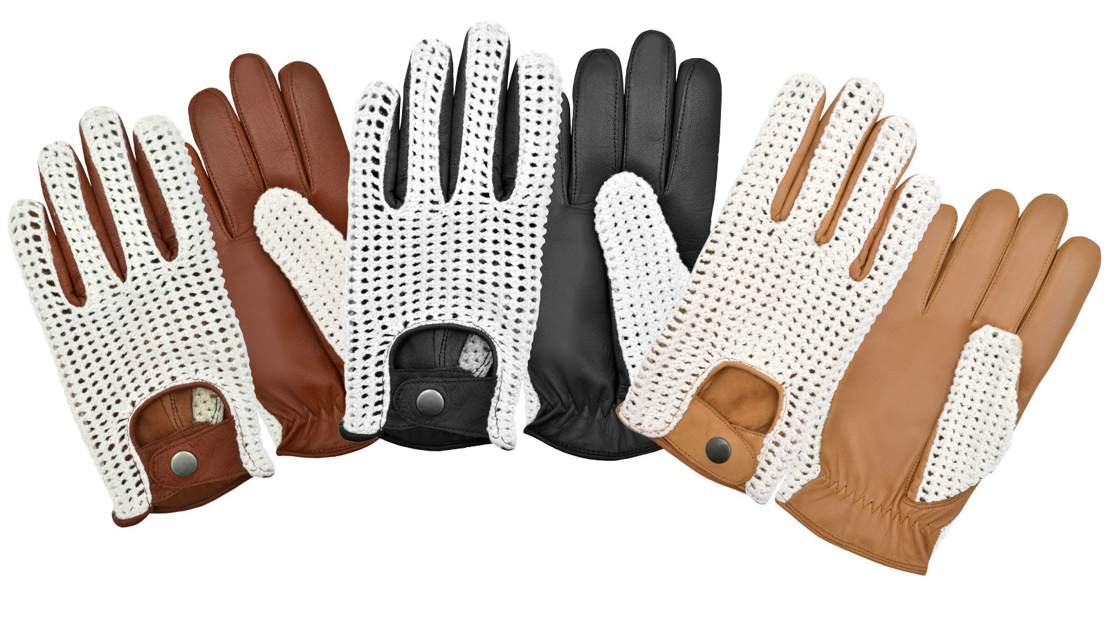 Real Lamb Nappa Leather Dressing Classic Driving Gloves Crochet Without Lining