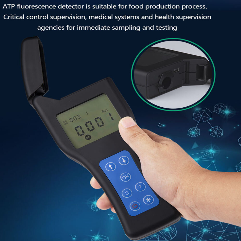 Bacteria Detector Meter ATP Fluorescence Tester Rapid luminometer With Test Swab
