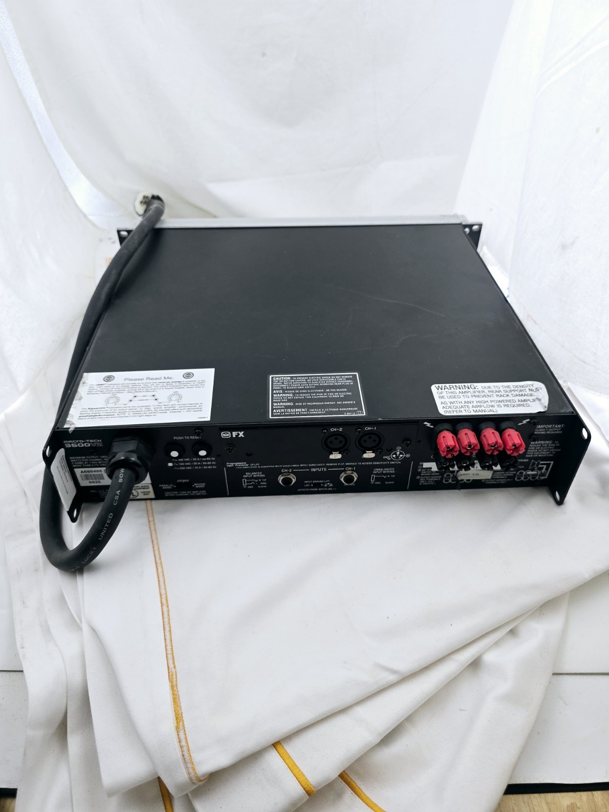 Crown Macro-Tech 3600vz Amplifier 15a Plug 120v