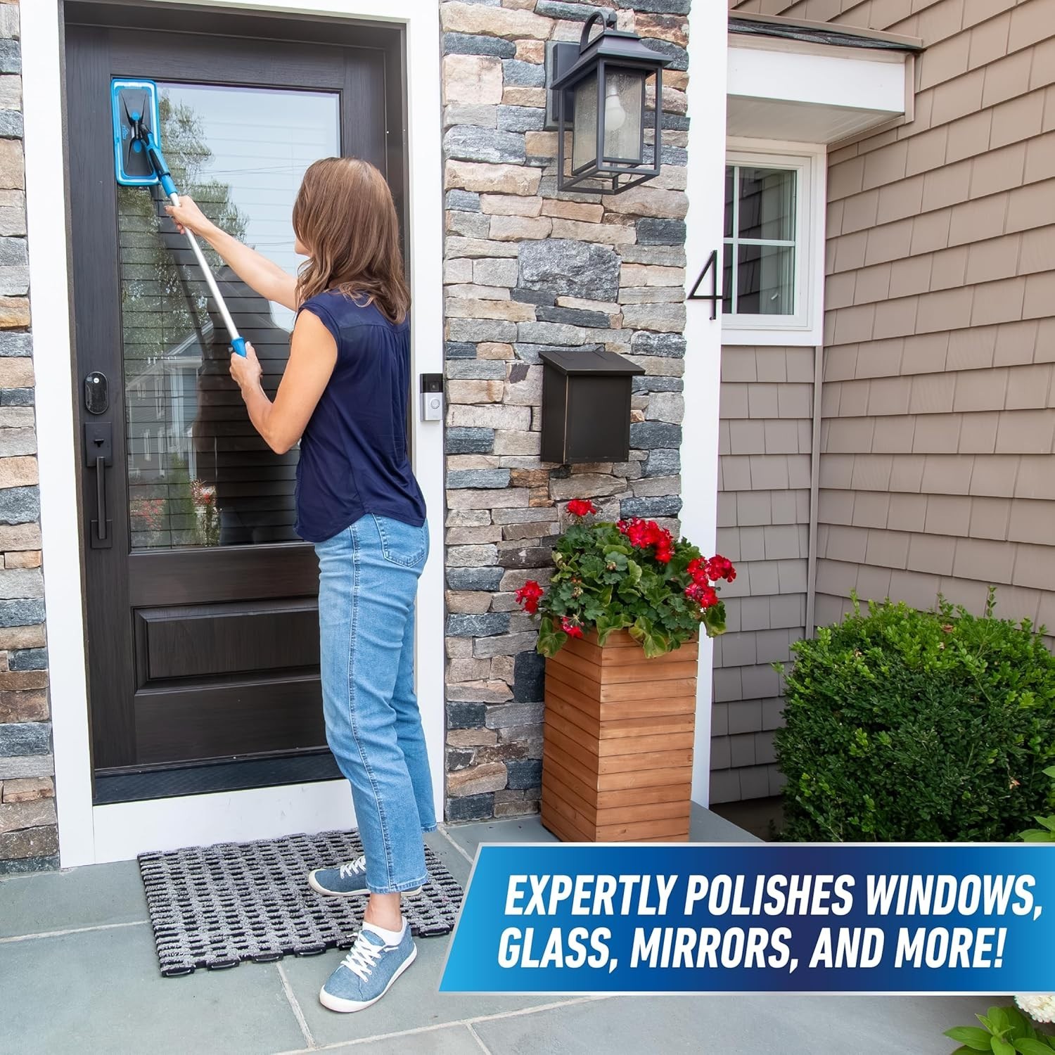 Professional ProClean Indoor Window Cleaning Kit with 2’ Pole, Washing Tool w...
