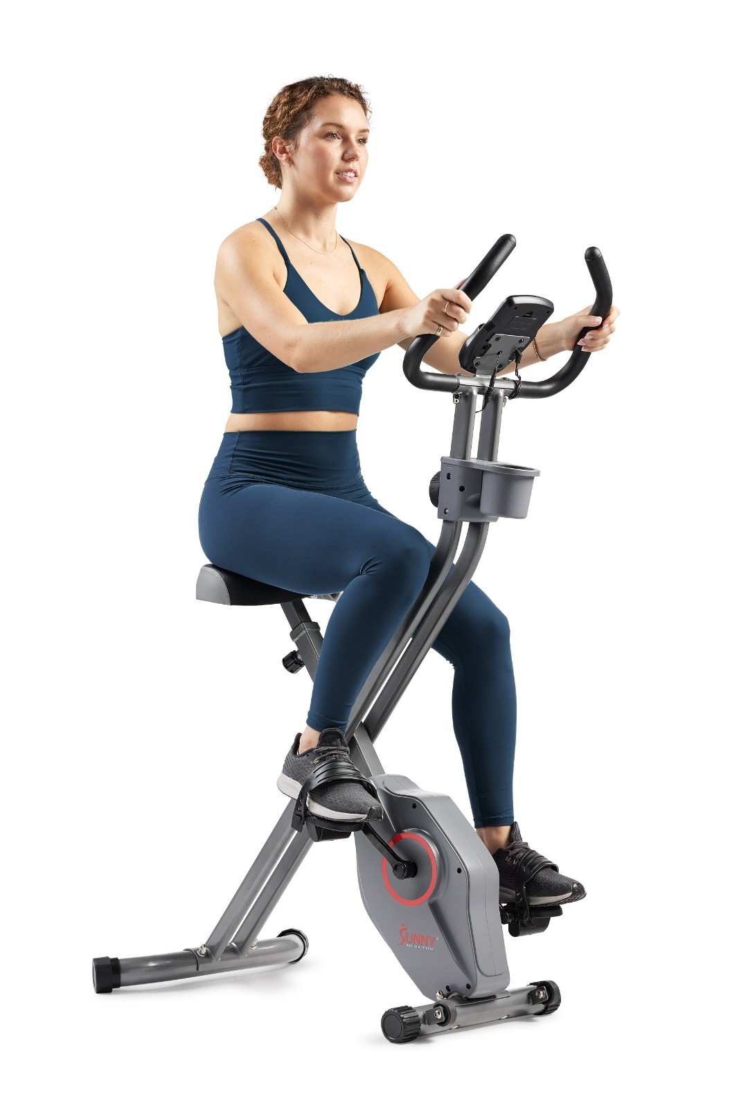 Sunny Health & Fitness Smart Folding X-Bike Portable Compact Exercise Bike Train