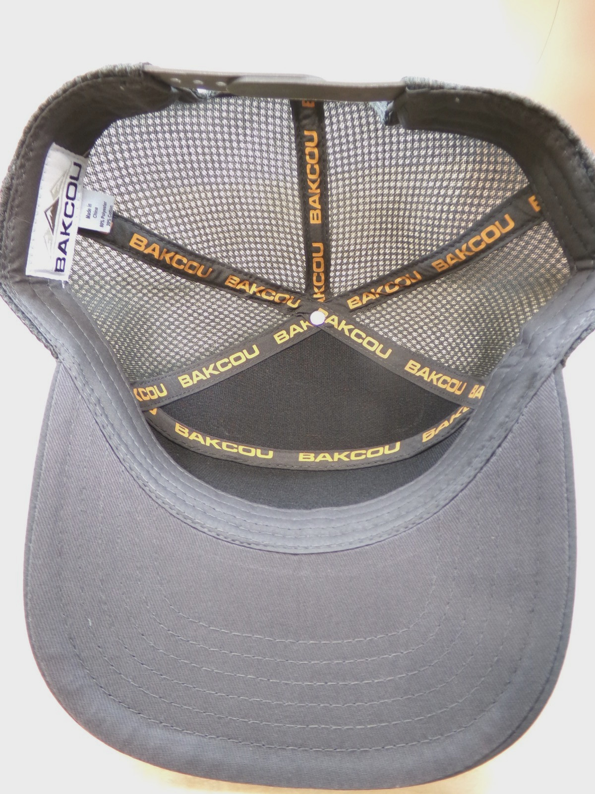 Bakcou Cycling Cap Hat Gray Mesh Breathable Snap Back
